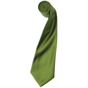 Premier Mens Plain Satin Tie (Narrow Blade) / Oasis Green
